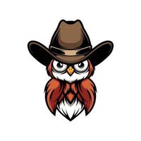 Owl Cowboy Mascot Design Vector