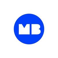 MB company name initial letters monogram. MB blue round icon. vector