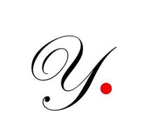 Y swirl monogram. Y calligraphy brand name icon. vector