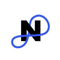 N letter with infinity symbol. N infinity monogram. vector