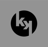 KK brand name initial letter round icon. KK brand symbol. vector