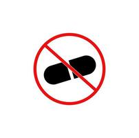 tablets medicine banned vector icon. tablets not allow icon.