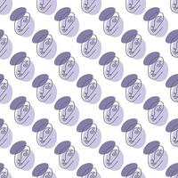 Surreal Faces One Line Seamless Pattern . Abstract Minimalistic Art design for print, cover, wallpaper, Minimal and natural wall art. Vector illustration on white background.