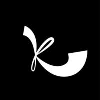 Calligraphy K letter monogram. K company symbol. vector