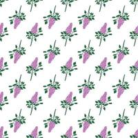 Lilac branch. Colorful flowers with four petals. Vector seamless pattern , perfect for print, wedding design