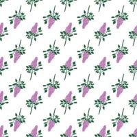 Lilac branch. Colorful flowers with four petals. Vector seamless pattern , perfect for print, wedding design