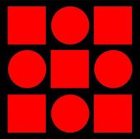 Square and round vector background with red color.