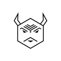 Ravan face vector icon in hexagon shape.