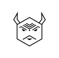 Ravan face vector icon in hexagon shape.