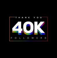 Thank you 40K Followers, Social media post. vector