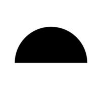 Half Black circle vector icon. Black cut circle.