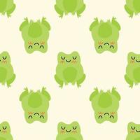 Cute cartoon frog. Enamored green toads. Vector animal characters seamless pattern of amphibian toad drawing.Childish design for baby clothes, bedding, textiles, print, wallpaper.