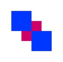 4 square icon with blue and red colors. vector