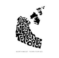 Northwest Territories map typography art. Northwest Territories vector map lettering.