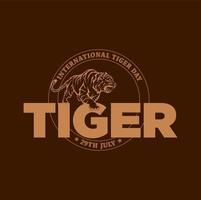 happy International tiger day. 29th july. International tiger day post. vector