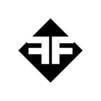 'FF' Company name initial letters monogram. FF with square logo. vector