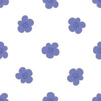 patrón floral vector transparente con flores. flor de primavera estilo infantil simple dibujado a mano. bastante ditsy para tela, textil, papel pintado. papel digital en fondo blanco