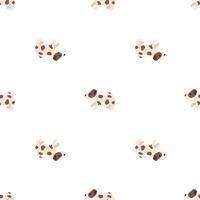 Cute dogs Jack Russell Terrier. Fanny animals . Vector hand drawn seamless pattern. Perfect for baby, kids apparel, print design, textile. White background.