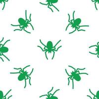 Spider vector seamless pattern on a white background. Insect pattern print on textiles, paper, wrapping paper theme