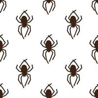 patrón transparente de vector de araña sobre un fondo blanco. estampado de insectos en textiles, papel, tema de papel de envolver