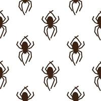 Spider vector seamless pattern on a white background. Insect pattern print on textiles, paper, wrapping paper theme