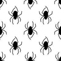 Spider vector seamless pattern on a white background. Insect pattern print on textiles, paper, wrapping paper theme