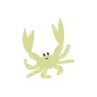 Cute crab in Scandinavian style on a white background. Vector hand drawn kids illustration. Sea ocean. Underwater world