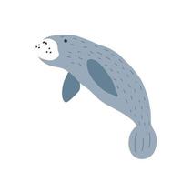 manatíes escandinavo estilo debajo mar. salvar el manatí concepto. personaje diseño. vector ilustraciones aislado en blanco antecedentes.