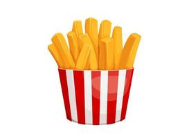 Cartoon french fries isolated box with potato vector