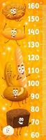 Kids height chart ruler with bread characters vector