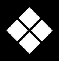 White four square on black background unit icon. vector