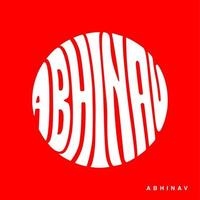 Abhinav Abhinav Indian name written in round shape lettering. vector