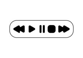 Video player button icons. pause, stop, reverse and forward symbol. vector