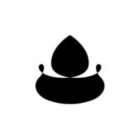 Diya vector icon in black color. Diwali Deepak icon.