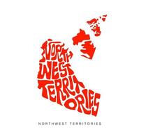 Northwest Territories map typography art. Northwest Territories map lettering. vector