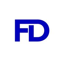 FHD brand name initial letters icon. FHD typography. vector