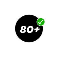 80 plus vector icon. 80 plus monogram.