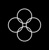 Four White circles unit icon. 4 circles icon. vector