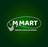 M mart Grocery store and brands. M mart logo. vector