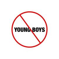 Young Boys banned vector icon. Boy banned here  monogram.