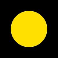 Yellow solid dot on black background. Isolated yellow dot vector