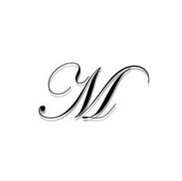 M calligraphy letter icon. M brand name monogram. vector