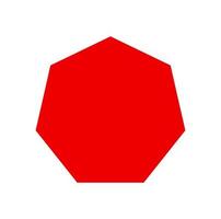 Heptagon with red color icon. septagon vector icon