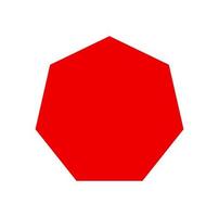 Heptagon with red color icon. septagon vector icon