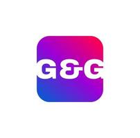 G and G vector icon with curved square. GG brand typography icon.