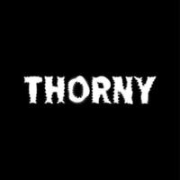 Thorny typography expressive work on black background. vector