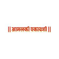 undécimo 'amlaki' rápido día en hindi tipografía. amlaki ekadashi en hindi texto. vector