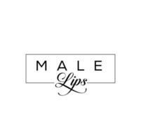 Male lips vector typography unit.