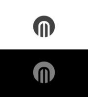 M comapny name initial letter monogram. M on black round. vector