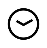 Simple Round Clock icon.  wall clock with two hands. vector